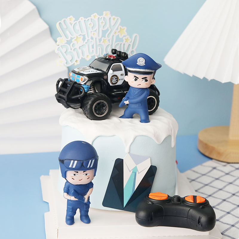 Kids Outdoor Merry Go Round - Police Cake Toppers Policewoman Male Policeman