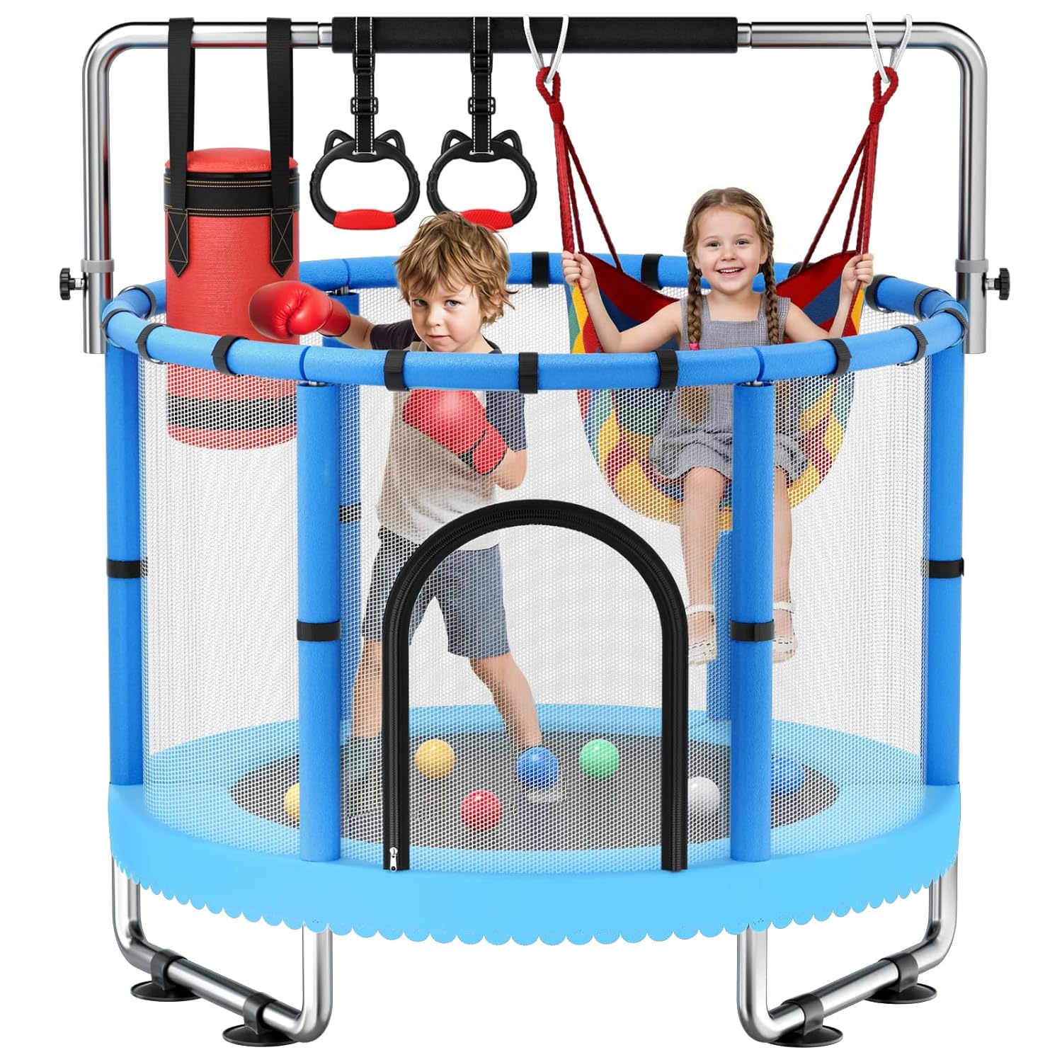 Outdoor Kid - Toddler Trampoline,Trampoline for Kids with Enclosure,440lbs