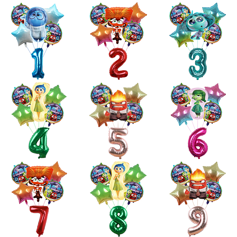 Kids Outdoor Outfit - 6pcs New Inside Out2 Balloons Set