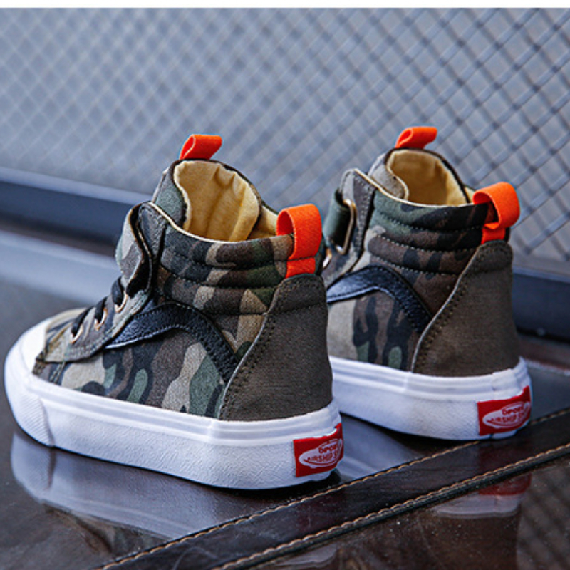 Kids Outdoor Wear - Children Camouflage Board Shoes Canvas Breathable