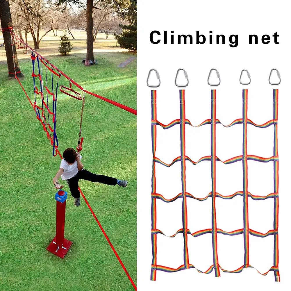 Kids Outdoor Ladder - 250kg Outdoor Children Climbing Net Rainbow