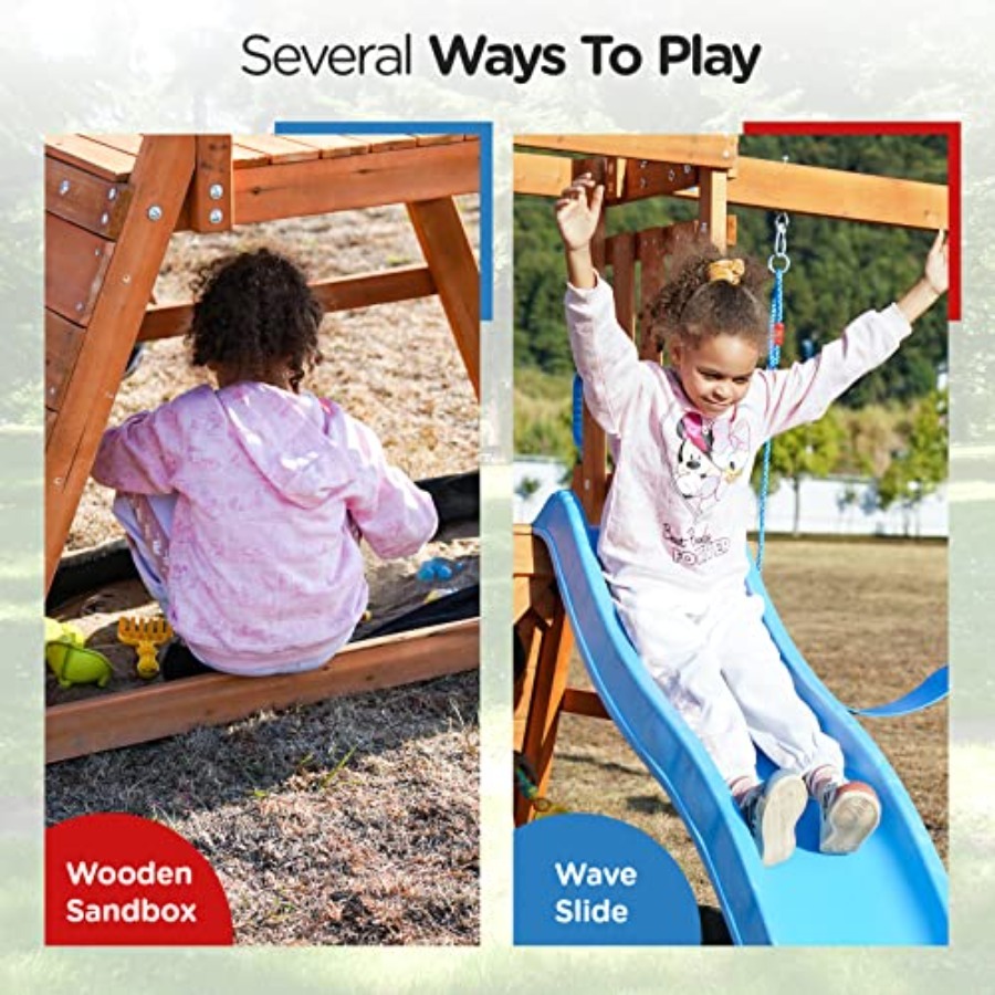 Playground Wooden Swing Sets f - Kids Outdoor Furniture review and price