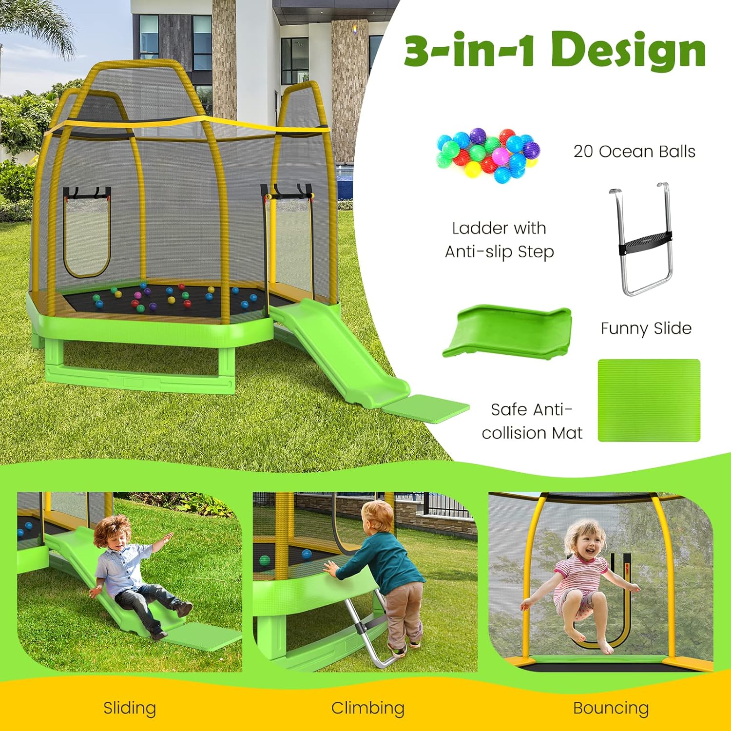 Trampoline for Kids, 7FT Tramp - Kids Outdoor Ladder review and price