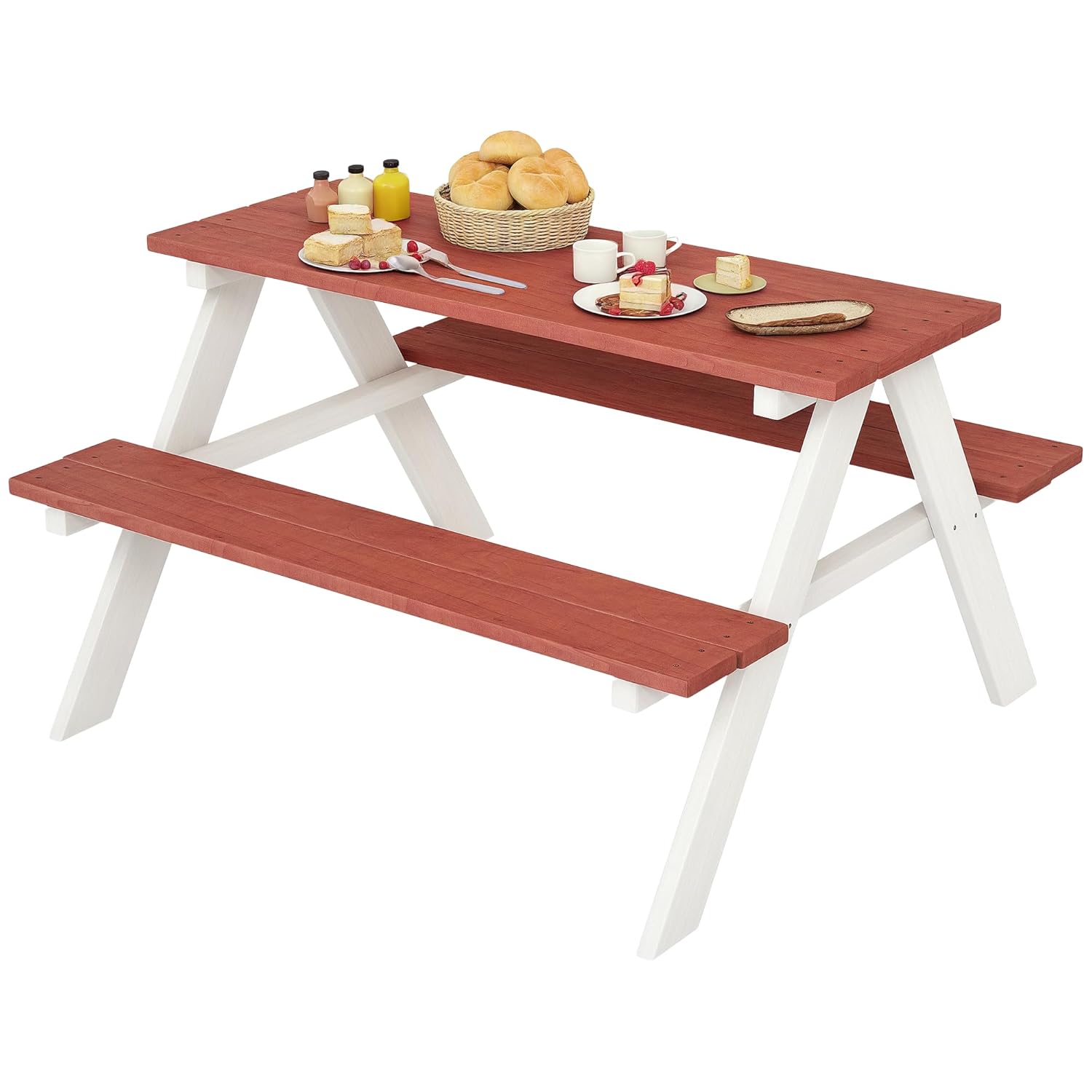Kids Picnic Table Set, Wooden  - Kids Outdoor Wooden Table review and price
