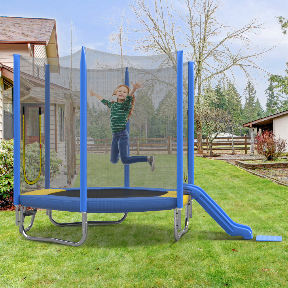 7FT Kids Trampoline with Safet - Kids Outdoor Ladder review and price