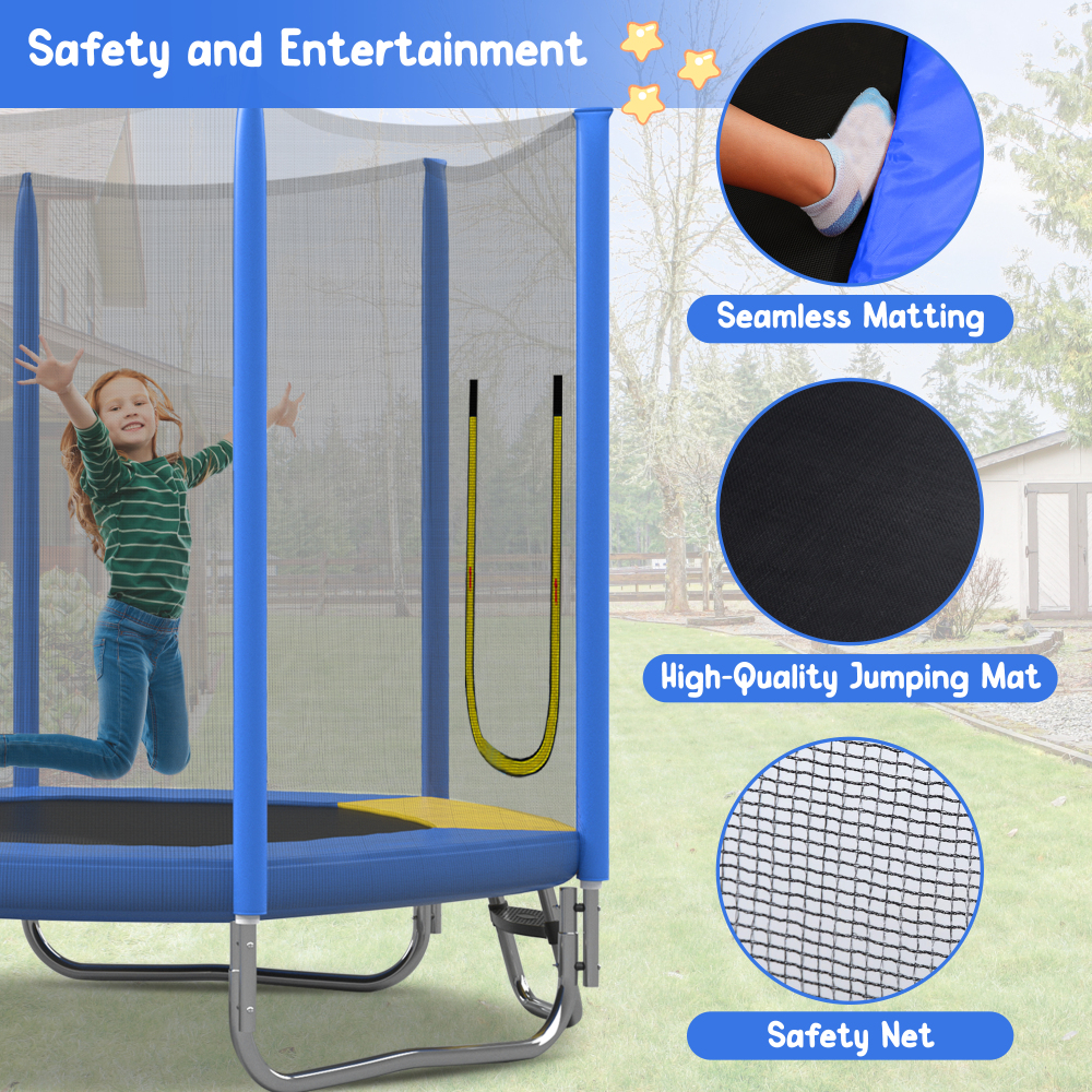 7FT Kids Trampoline with Safet - Kids Outdoor Ladder review and price