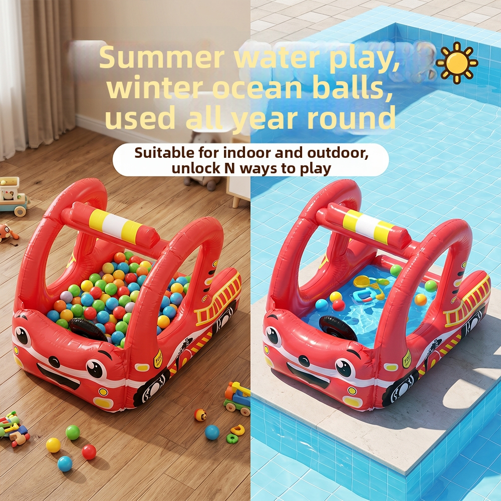 Inflatable Fire Truck with Bal - Kids Outdoor House Accessories review and price