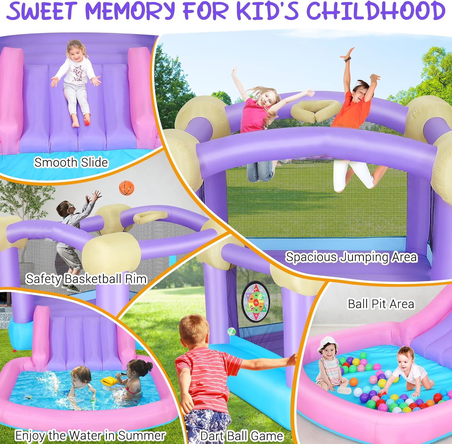 Kids Inflatable Bounce House w - Kids Outdoor Jumping review and price