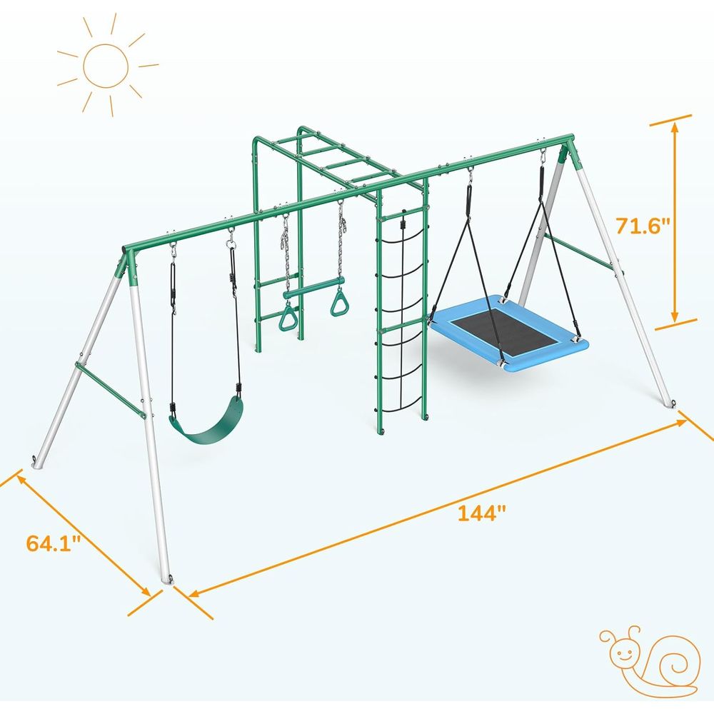 Swing Sets or Backyard with Mo - Kids Outdoor Monkey Bar Set review and price