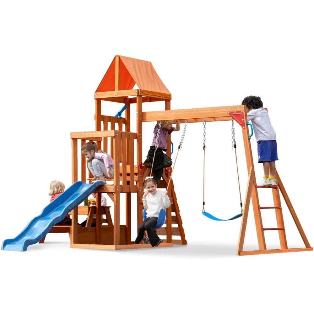 Dohin Playground Wooden Swing  - Kids Outdoor Monkey Bar Set review and price