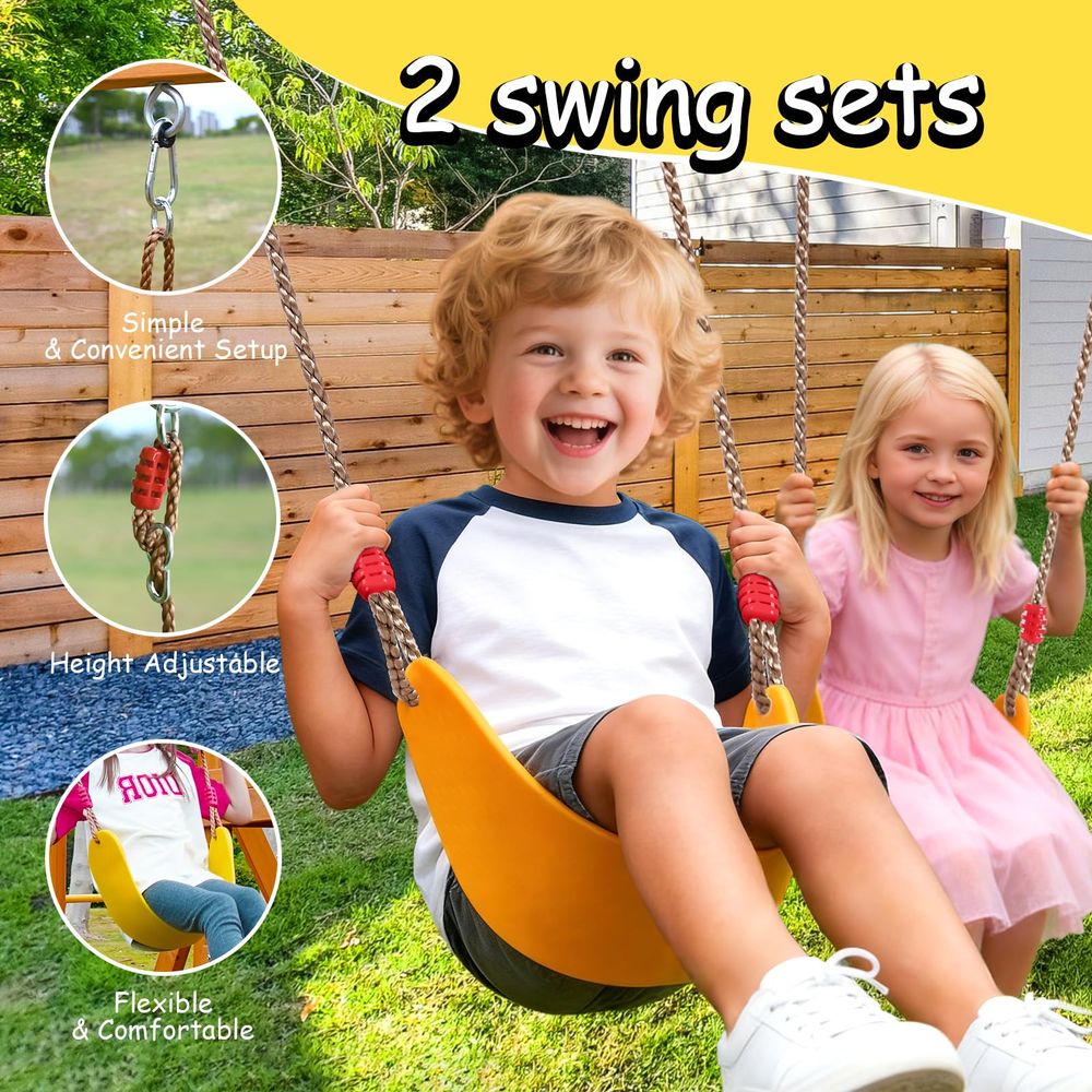 Wooden Swing Sets for Backyard - Kids Outdoor Monkey Bar Set review and price