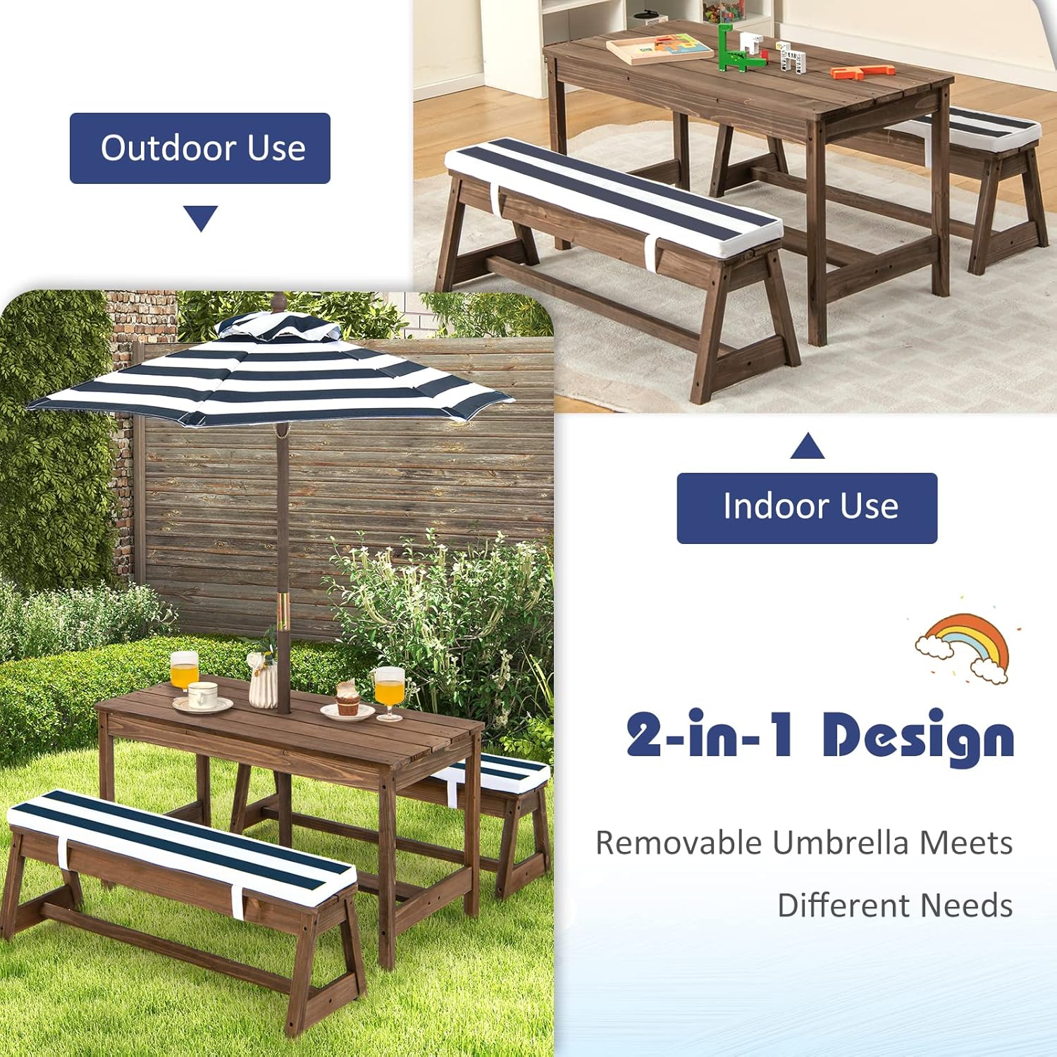 Height Adjustable Wooden Kids  - Kids Outdoor Furniture review and price