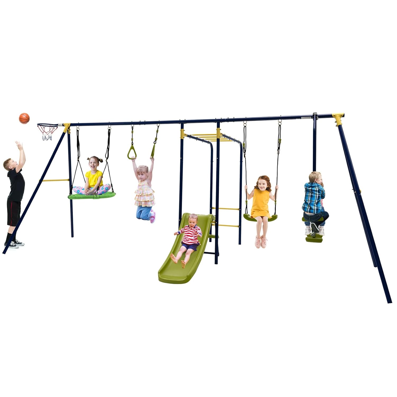 660lbs 7-in-1 Heavy Duty Kids  - Kids Outdoor Monkey Bar Set review and price