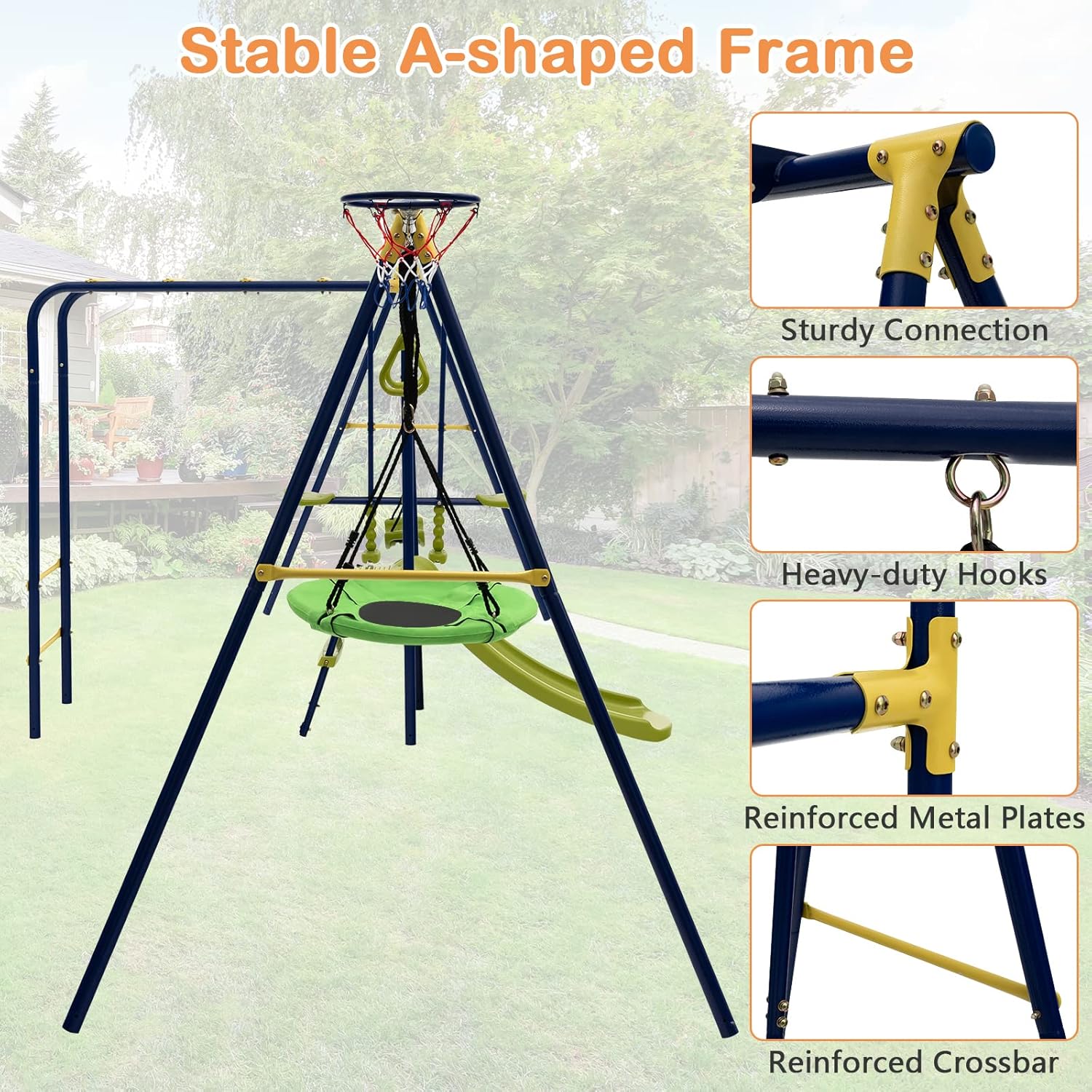 660lbs 7-in-1 Heavy Duty Kids  - Kids Outdoor Monkey Bar Set review and price