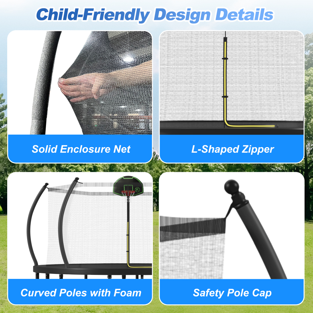 12FT Trampoline with Basketbal - Kids Outdoor Ladder review and price