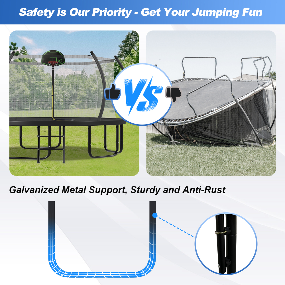 12FT Trampoline with Basketbal - Kids Outdoor Ladder review and price