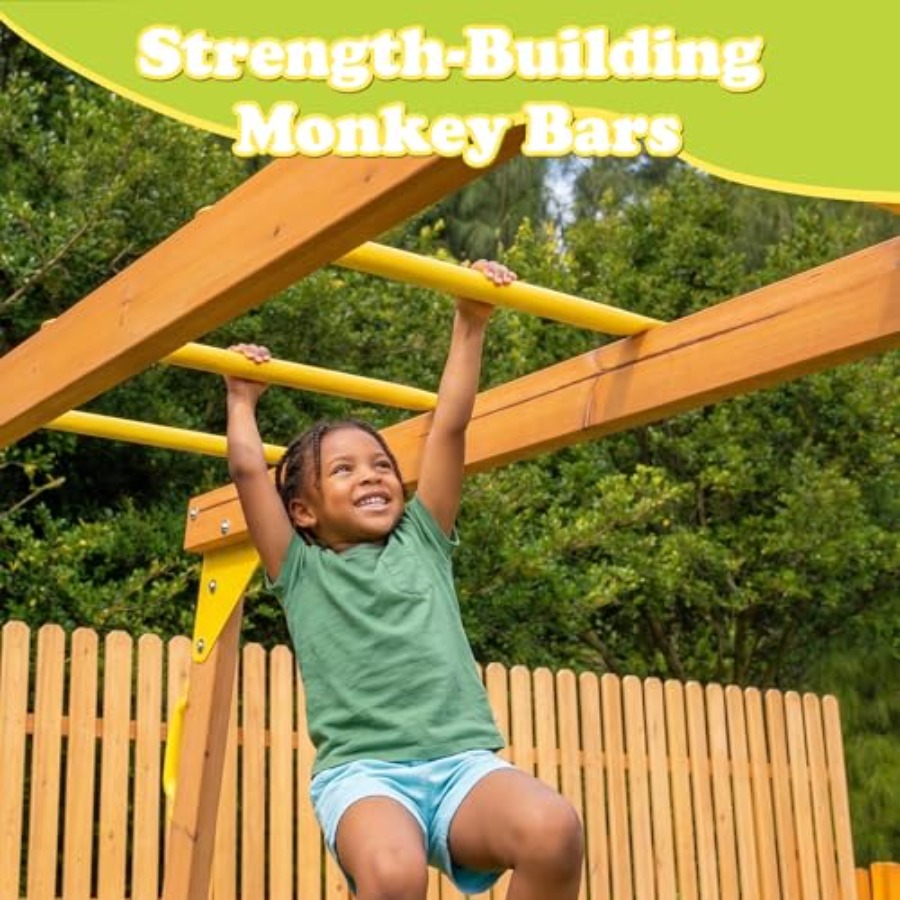 Backyard playground set with m - Kids Outdoor Monkey Bar Set review and price
