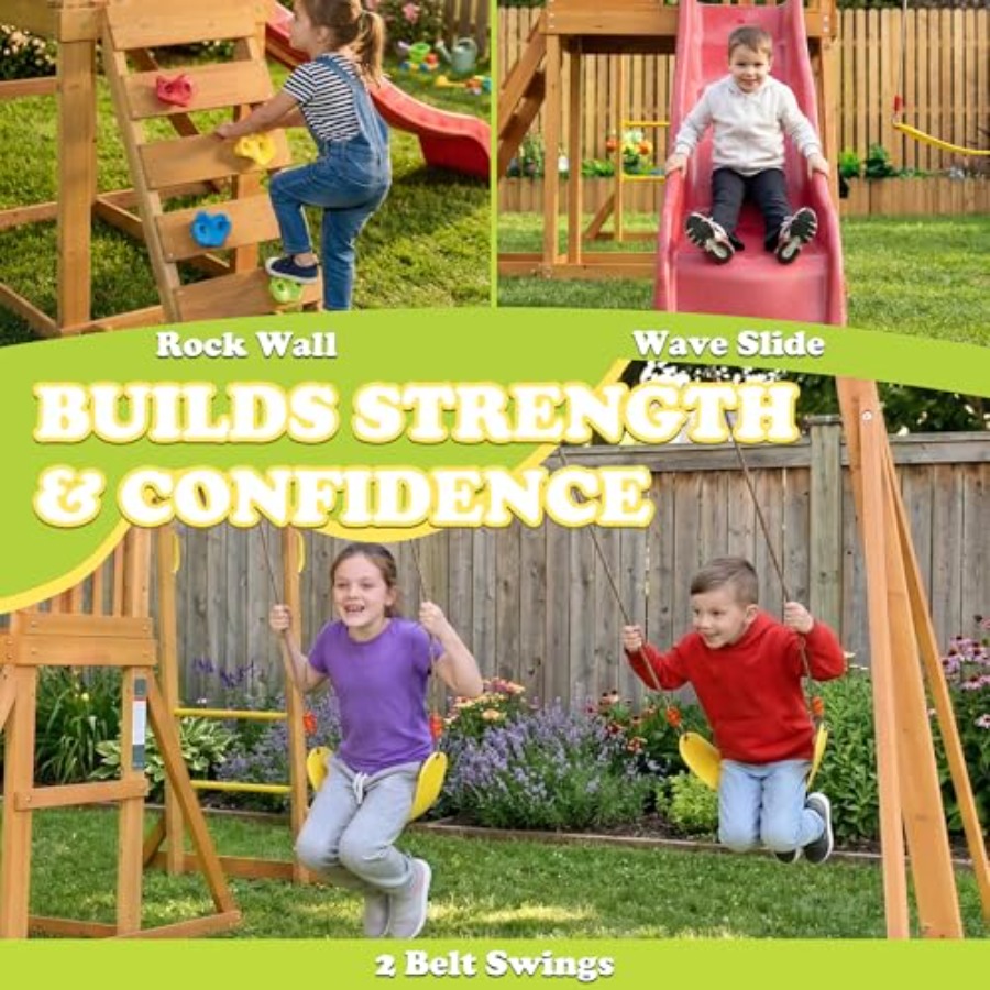 Backyard playground set with m - Kids Outdoor Monkey Bar Set review and price