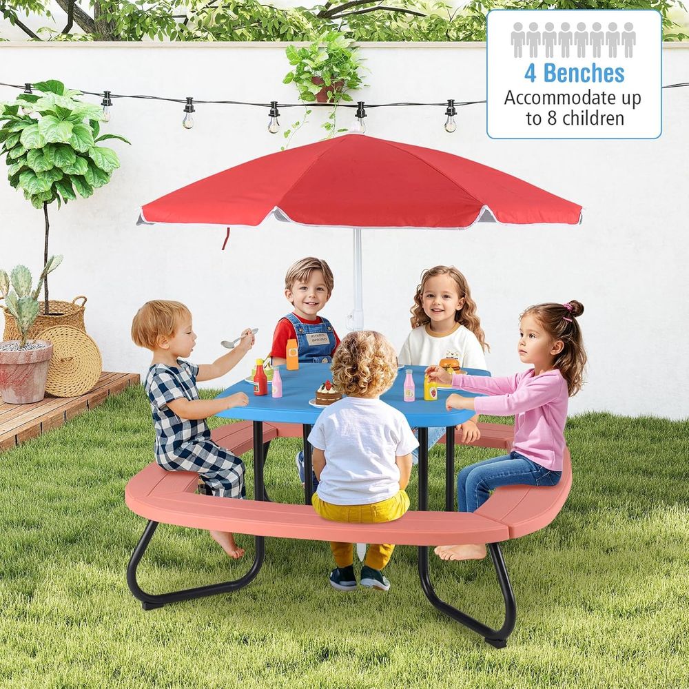 Kids Picnic Table, 8 Person To - Kids Outdoor Wooden Table review and price
