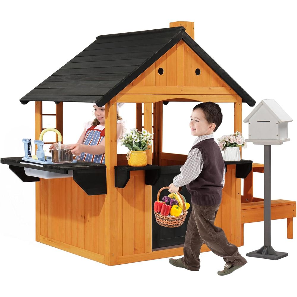 MOR Kids Outdoor Playhouse wit - Kids Outdoor Wooden Table review and price