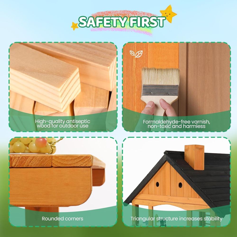 MOR Kids Outdoor Playhouse wit - Kids Outdoor Wooden Table review and price