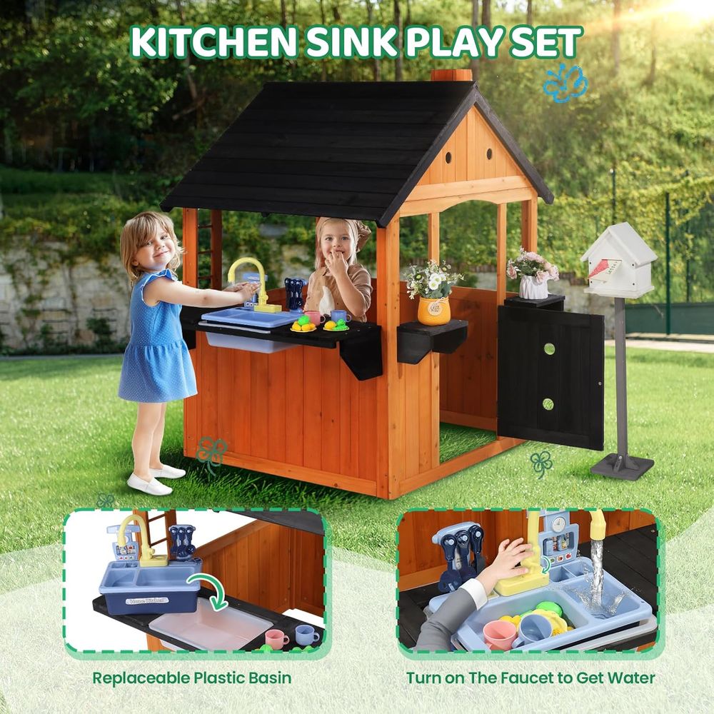 MOR Kids Outdoor Playhouse wit - Kids Outdoor Wooden Table review and price