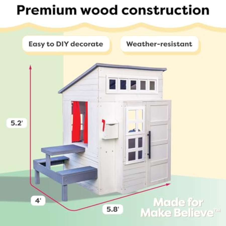 Outdoor playhouse for kids: wh - Kids Outdoor Wooden Table review and price