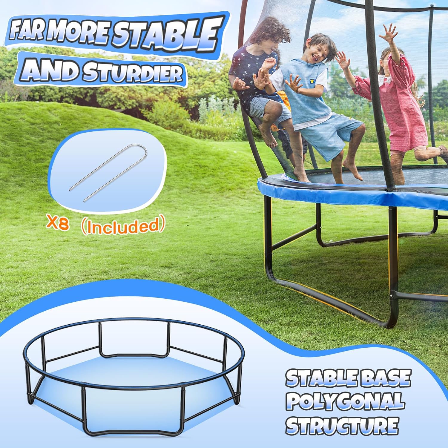 14FT Blue Recreational Trampol - Kids Outdoor Ladder review and price