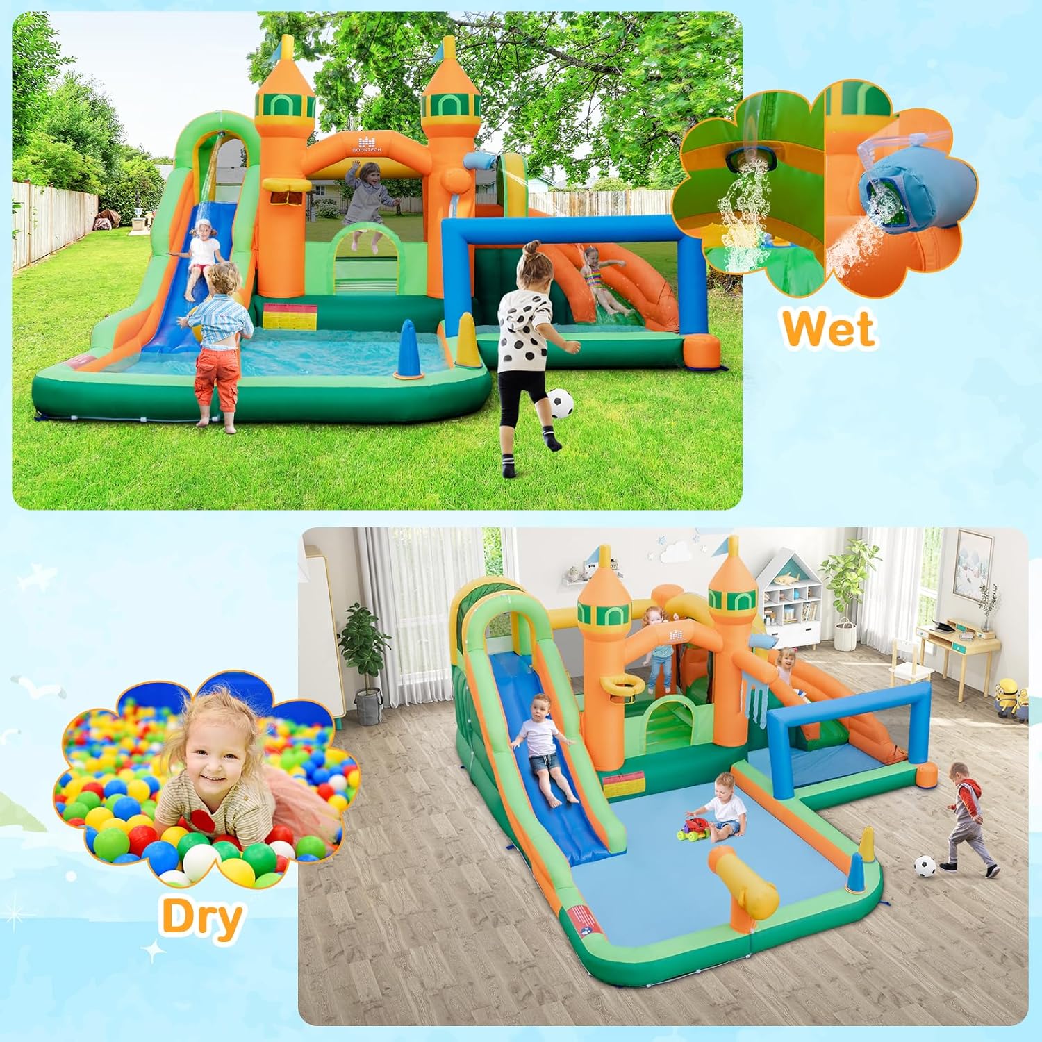 9-in-1 Inflatable Water Park B - Kids Outdoor Jumping review and price