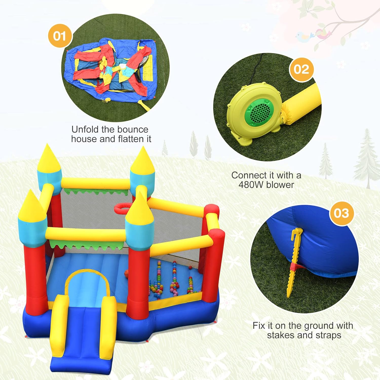 Inflatable Bounce Castle for K - Kids Outdoor Jumping review and price