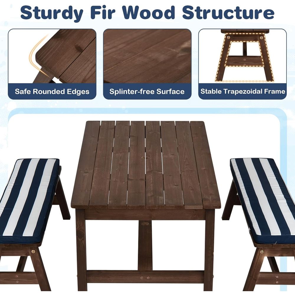Kids Picnic Table, ir Wood Tod - Kids Outdoor Wooden Table review and price