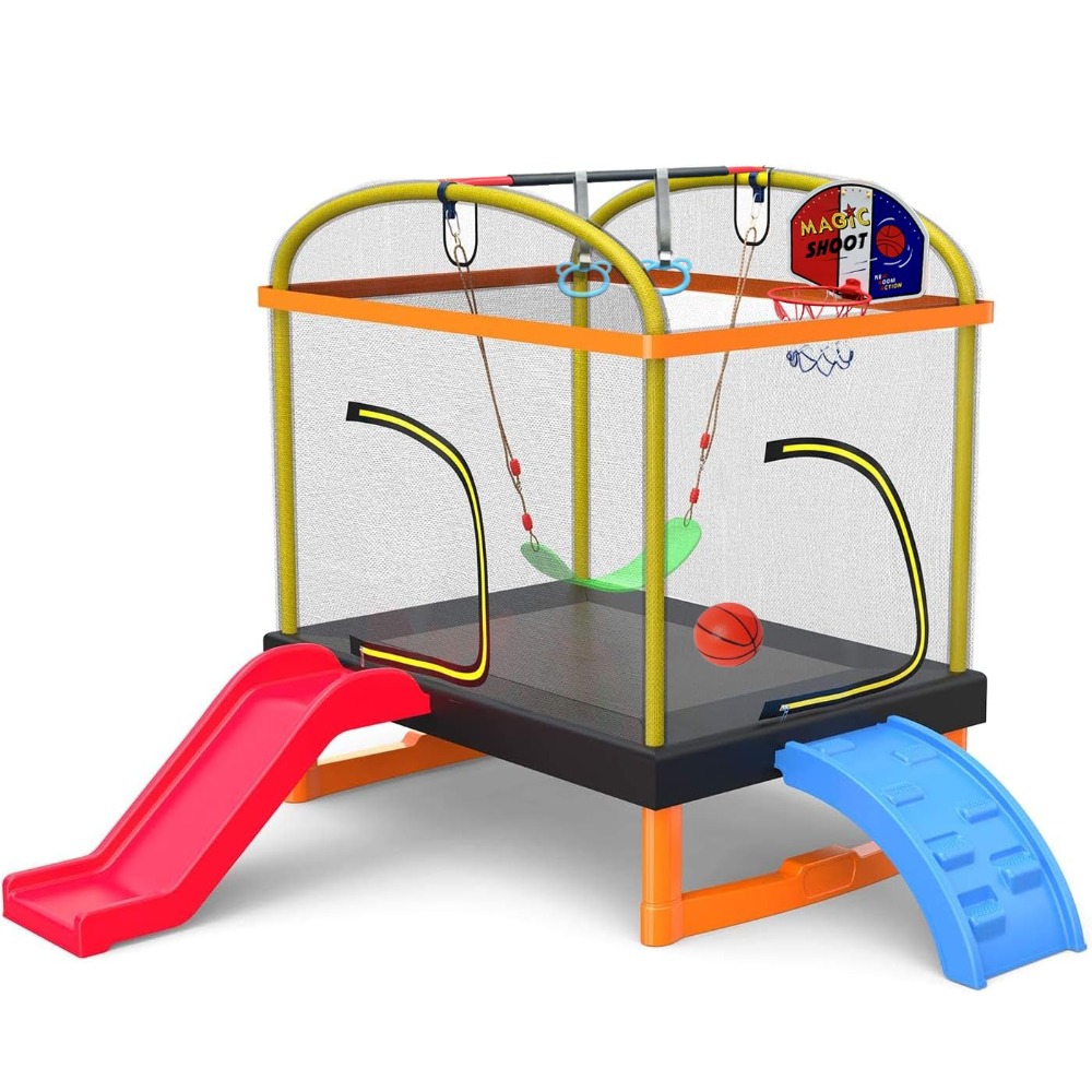 6.5Ft 7-in-1 Rectangle Trampol - Kids Outdoor Furniture review and price